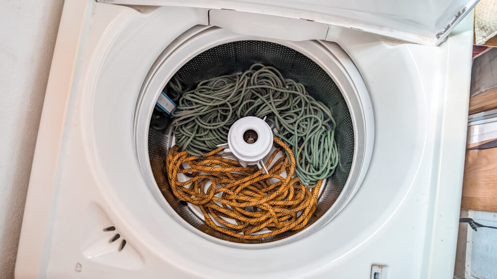 Seil in der Waschmaschine.