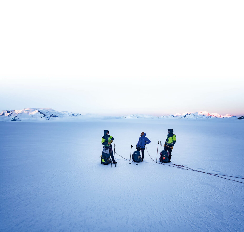 Rast am Gletscher in Patagonien.