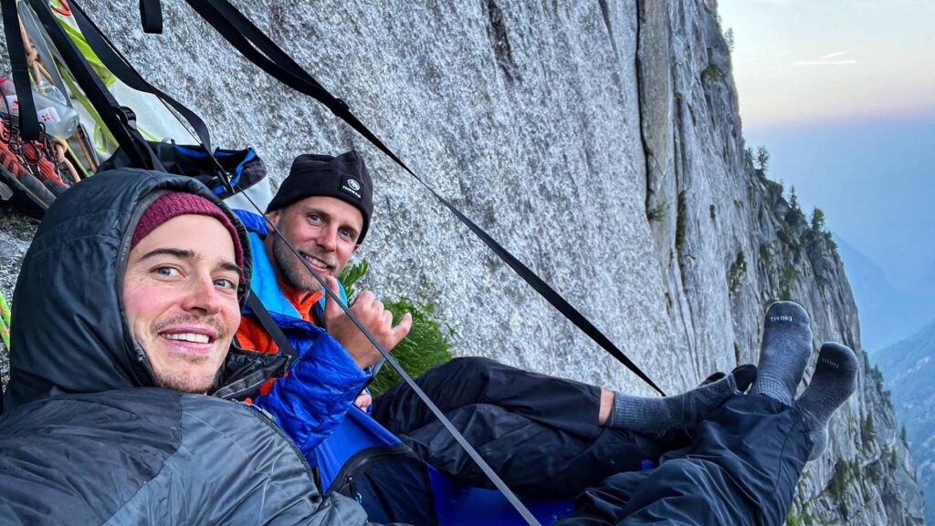 Selfie im Portaledge Val die Mello Joy Division