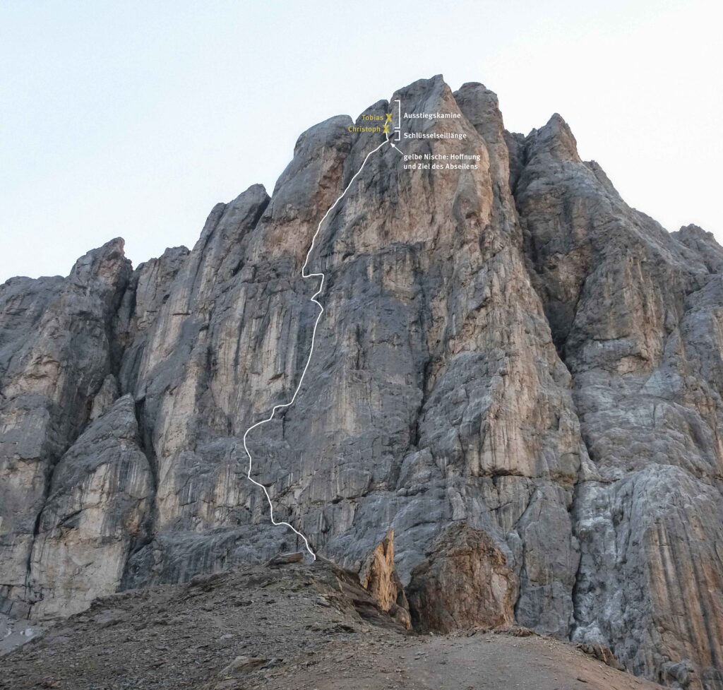 Kletterroute „Soldà“ Marmolada Südwand