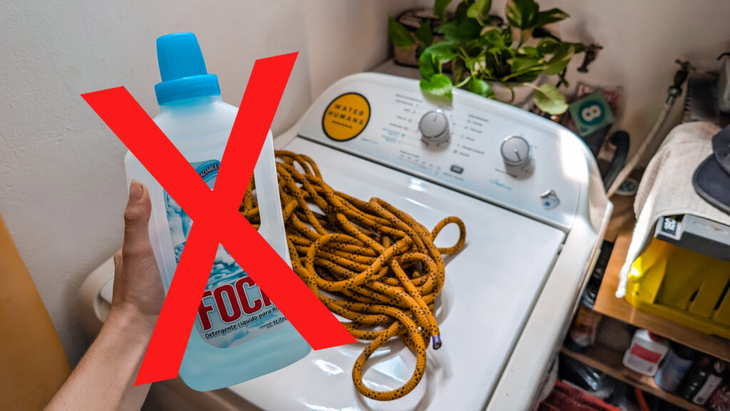 normales Waschmittel ist nicht für Kletterseile geeignet