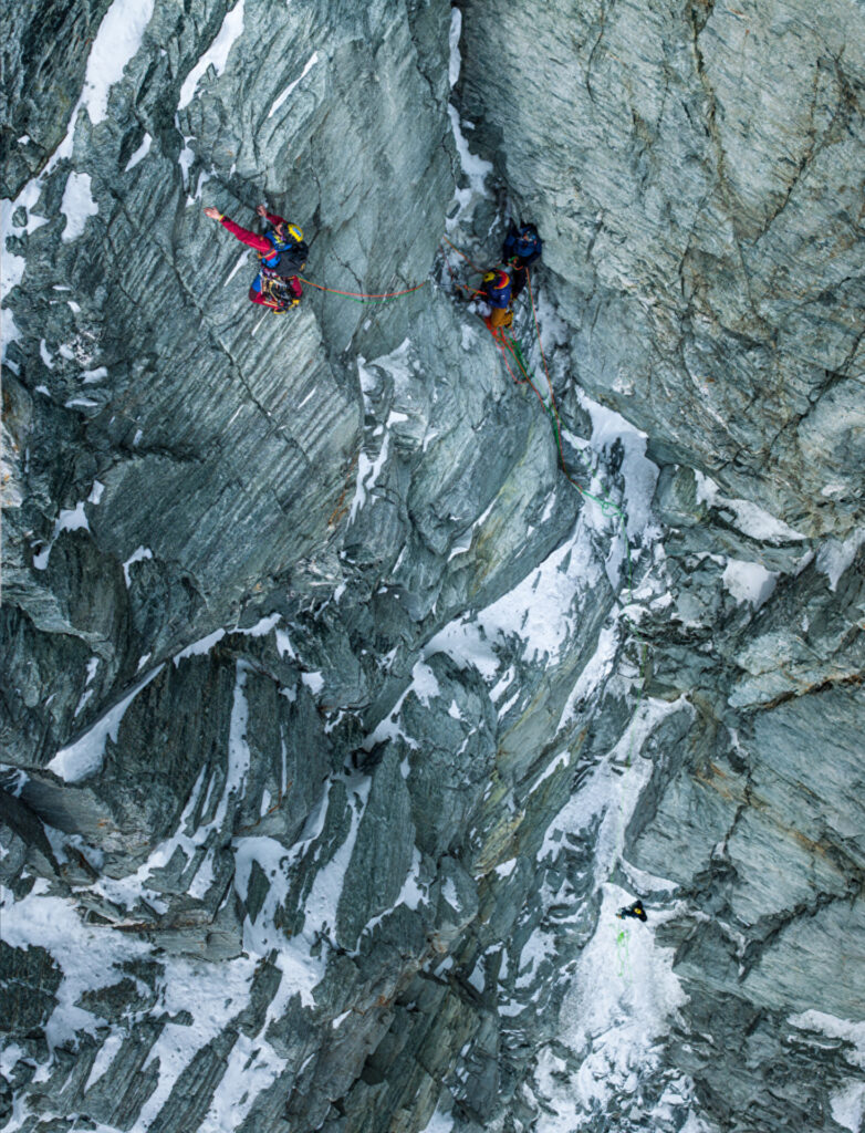 Kletterer in der Matterhorn-Südwand