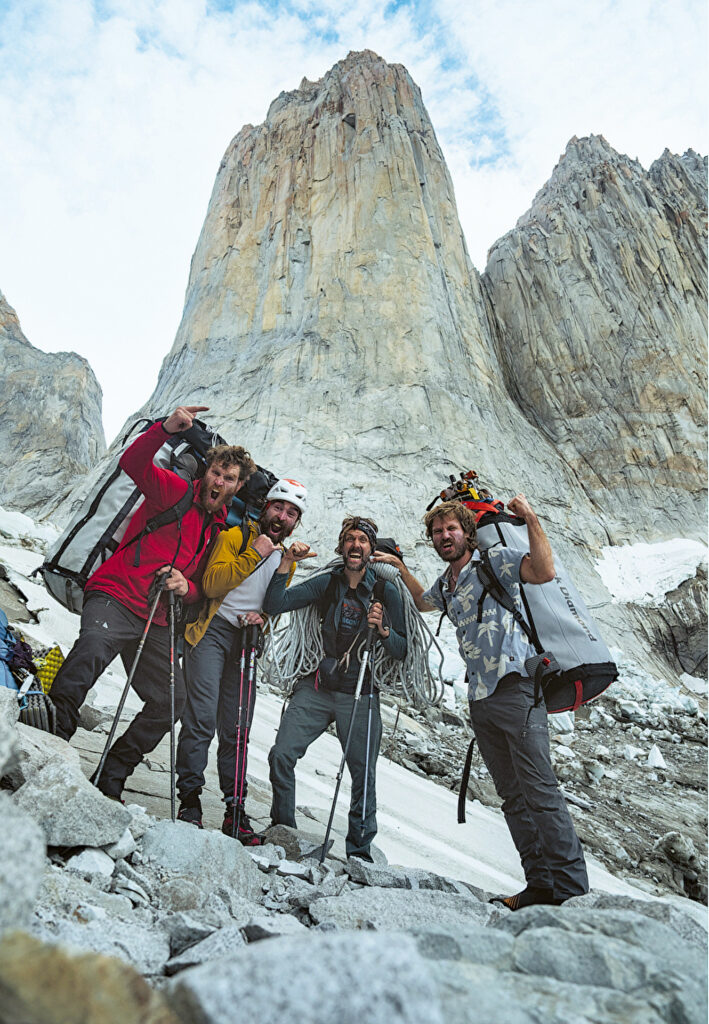 Belgische Kletterer unter dem
Zentralen Paineturm