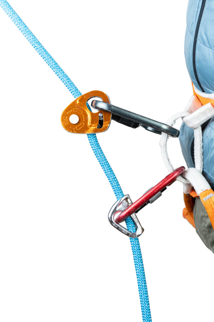 Nachgestellte Ausgangssituation am Anseilring.