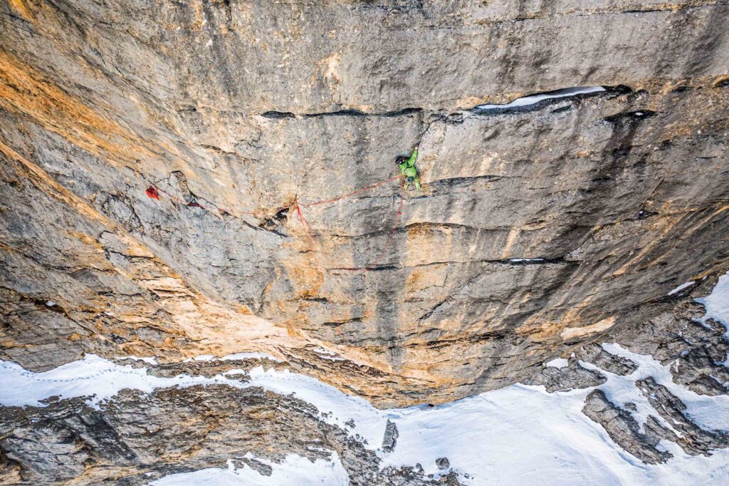 Winter-Solo-Begehung des Mittelpfeilers am Heiligkreuzkofel.