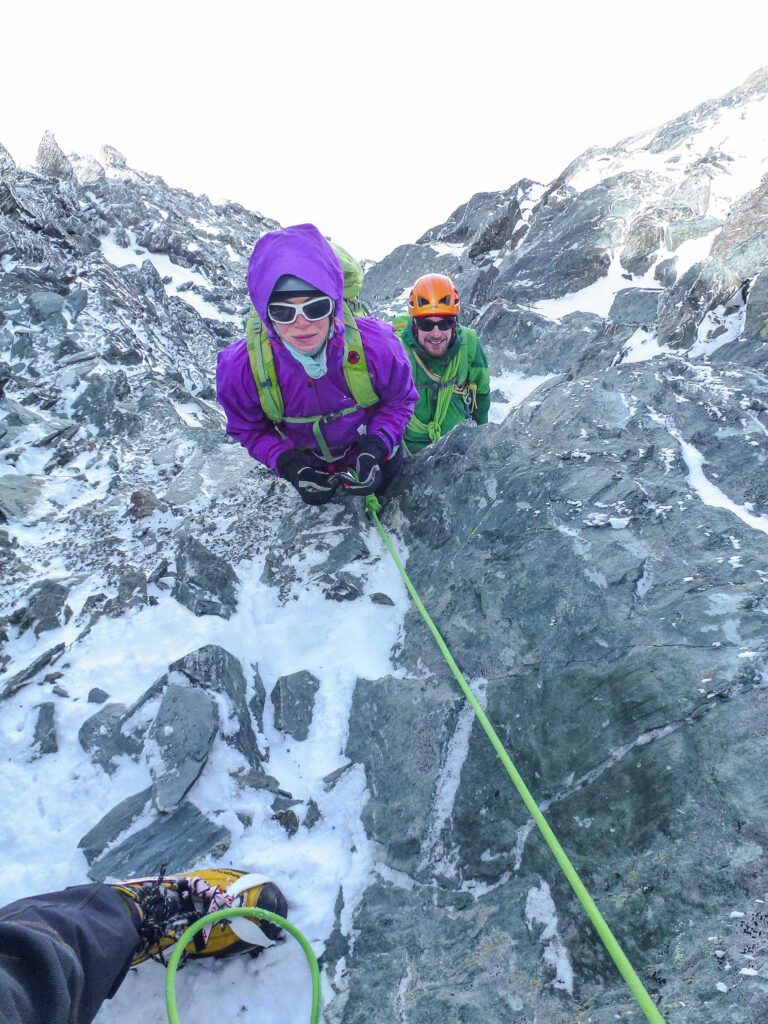 Frostige Bedingungen im unteren Teil des Stüdlgrats Grossglockner