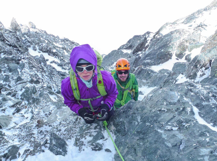 Frostige Bedingungen im unteren Teil des Stüdlgrats Grossglockner