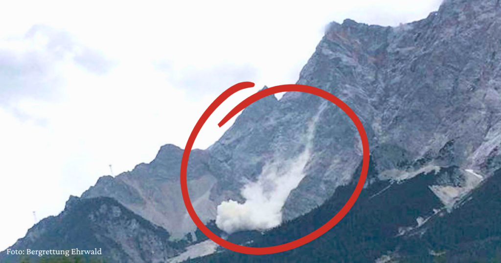 Felssturz Zugspitze 2026. Foto: Bergrettung Ehrwald
